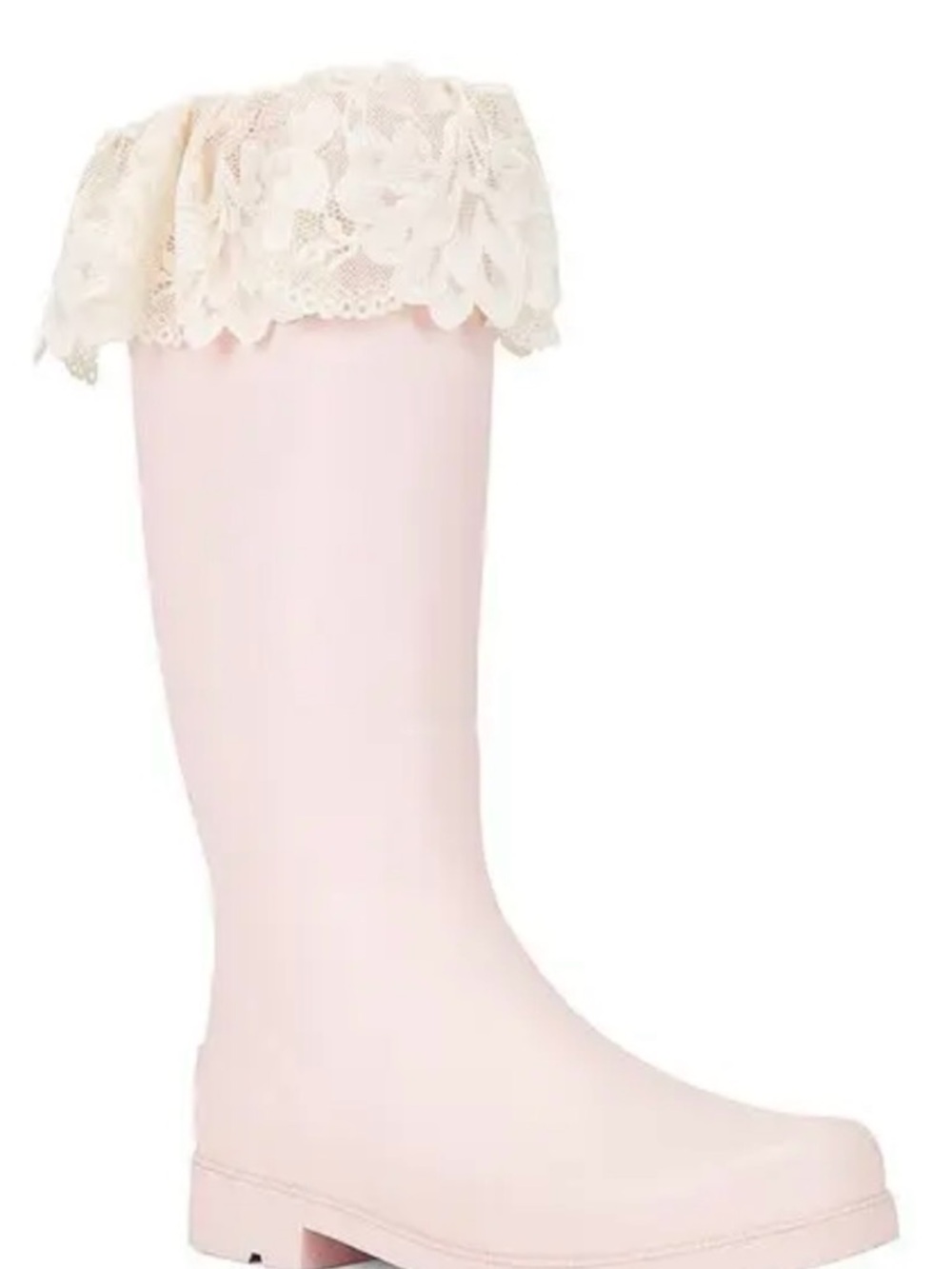 For Love And Lemons Lace-Trim Pale Pink Rain Boots